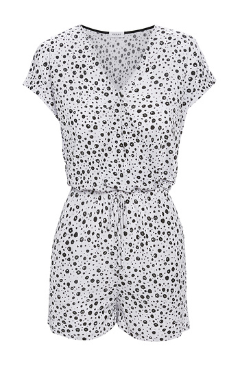 Short Sleeve Abstract Print Romper Slide 1