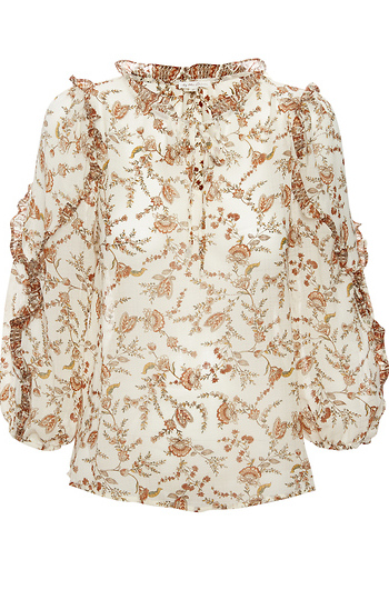 Floral Print Long Sleeve Blouse Slide 1