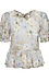 Short Sleeved Printed Peplum Top Thumb 1