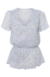 Short Puff Sleeve Floral Print Top Slide 1