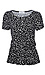 Short Sleeve Elastic Waist Abstract Print Top Thumb 1