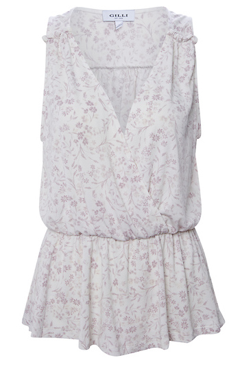 Sleeveless Faux Wrap Top Slide 1