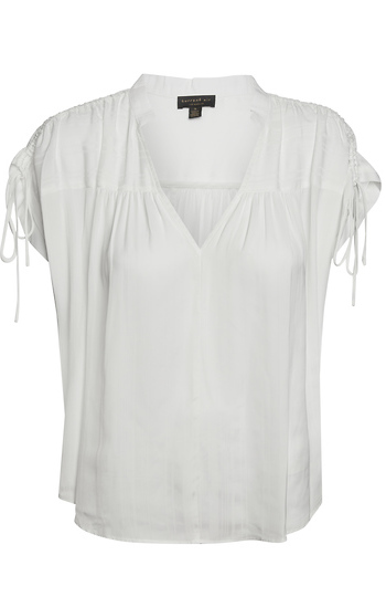 Shirred Short Sleeve Blouse Slide 1