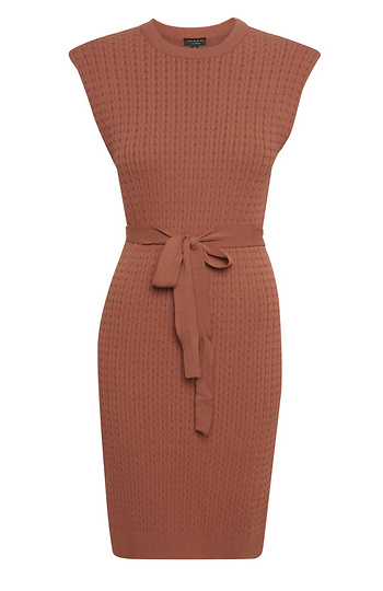 Waist Tie Knit Dress Slide 1