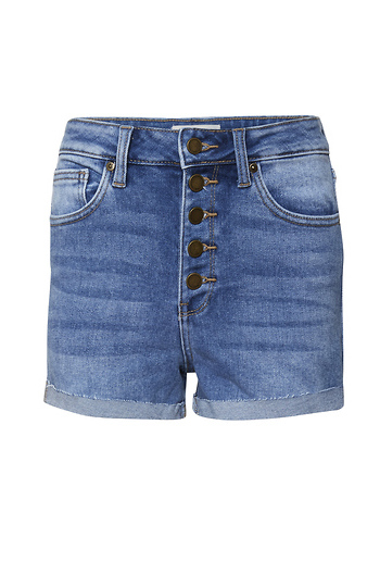 Just Black Button Fly Cuffed Short Slide 1