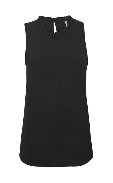 mock neck sleeveless tee