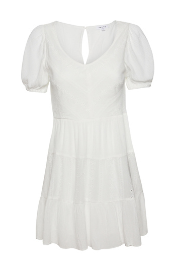 Short Sleeve Eyelet Dress Slide 1