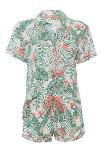 PJ Salvage Palm Print PJ Set with Mask Slide 1