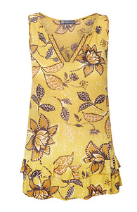 Democracy Embroidered V-Neck Floral Tank Slide 1