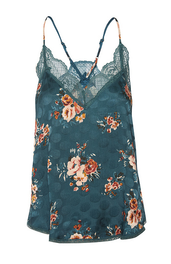 Floral Lace Trim Camisole Slide 1