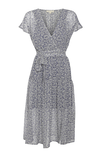 Ditsy Floral Belted Midi Dress Slide 1