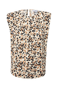 Printed Cap Sleeve Top Slide 1