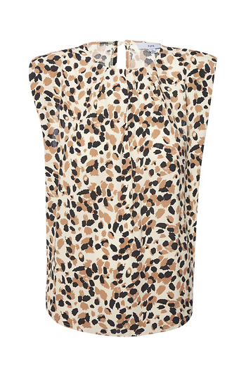 Printed Cap Sleeve Top Slide 1