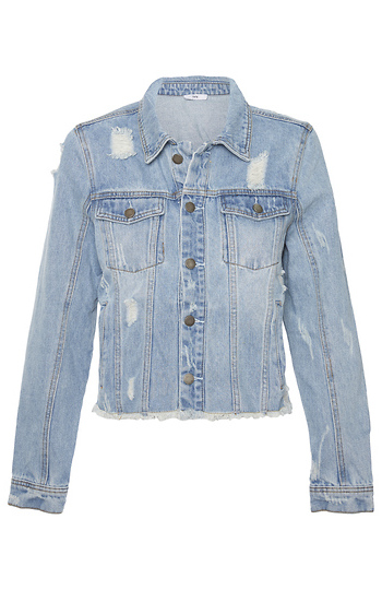 Distressed Denim Jacket Slide 1