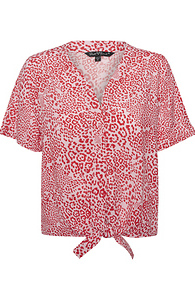 Velvet Heart Tie Front Printed Top Slide 1