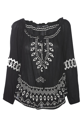 Matty M Embroidered Long Sleeve Top Slide 1