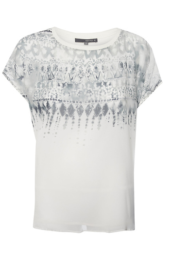 Matty M Mixed Printed Short Sleeve Top Slide 1