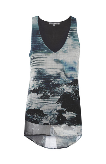 Matty M Printed V-Neck Tank Slide 1