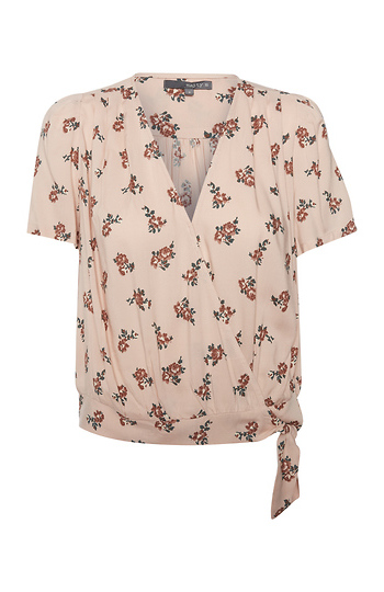 Matty Floral Print Side Tie Top Slide 1