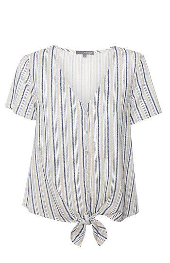Matty M Front Knot Striped Top Slide 1