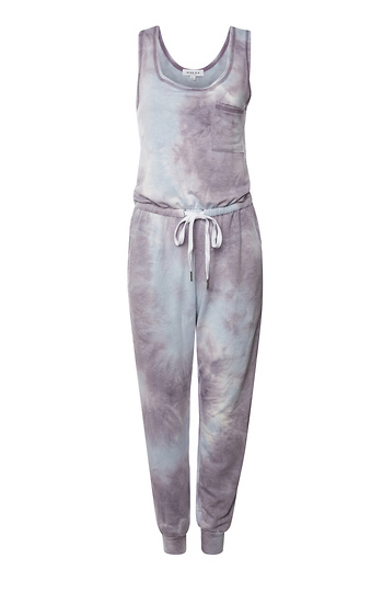 Sleeveless Drawstring Waist Tie Dye Jumpsuit Slide 1