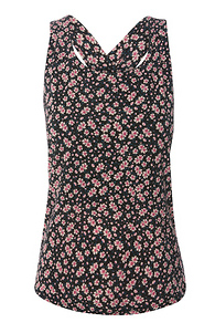 Cross Back Floral Print Tank Slide 1