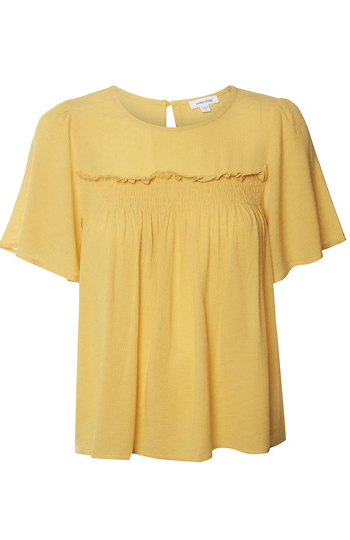 Short Sleeve Smock Detail Top Slide 1