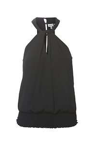 Veronica M Twist Neck Smocked Top Slide 1