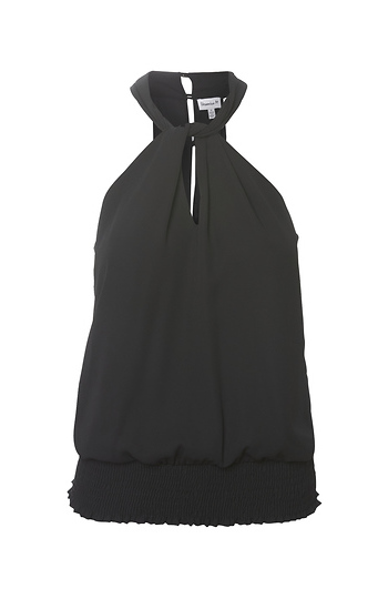 Veronica M Twist Neck Smocked Top Slide 1