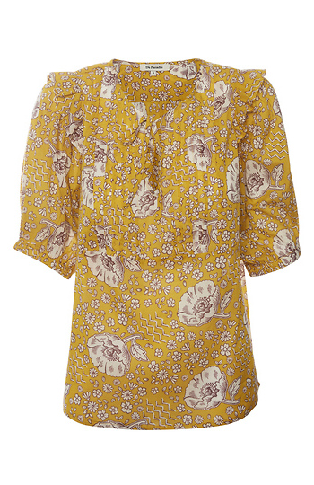 Du Paradis Split Neck Printed Top Slide 1