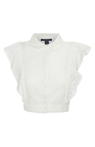 French Connection Broderie Anglaise Cropped Top Slide 1