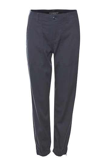 Liverpool Crop Utility Pant with Zip Hem Slide 1