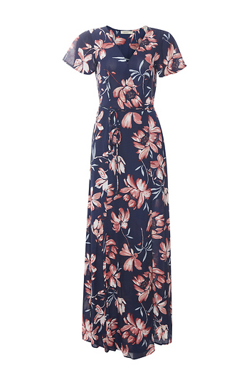 Short Sleeve Floral Maxi Dress Slide 1