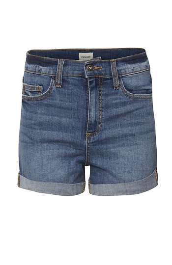 Sneak Peek High Rise Cuffed Denim Short Slide 1