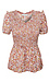 Smocked Ruffled Short Sleeve Top Thumb 1