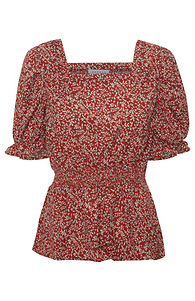 Botanical Print Square Neck Top Slide 1