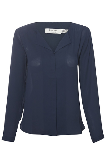 B. Young Long Sleeve Split Neck Blouse Slide 1