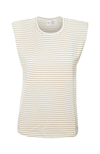 ICHI Striped Shoulder Pad Tank Top Slide 1