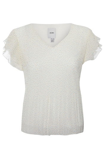 ICHI Pleated Polka Dot Blouse Slide 1