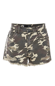 Kut from the Kloth Camo Short with Frayed Hem Slide 1