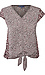 Democracy V-Neck Tie Front Animal Print Top Thumb 1