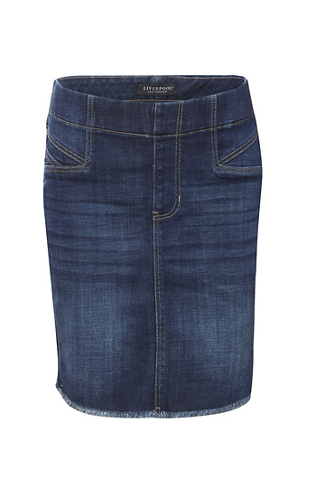 Liverpool Pull-on Denim Skirt Slide 1