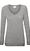 V-Neck Contrast Ribbed Brushed Top Thumb 1