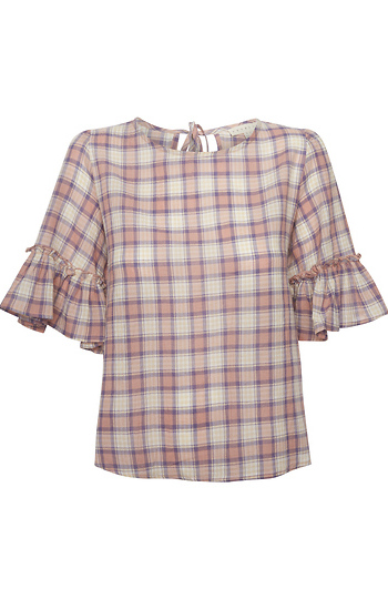 Short Sleeve Plaid Top Slide 1