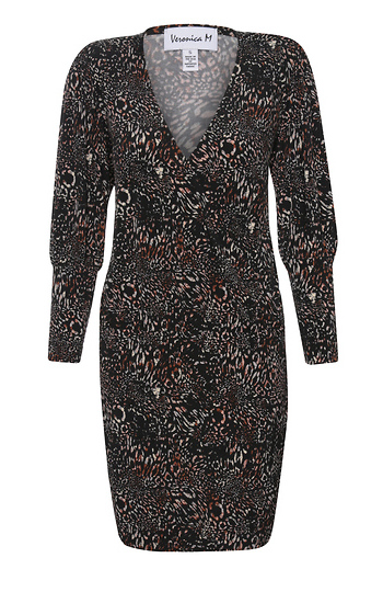 Veronica M Structured Printed Mini Dress Slide 1