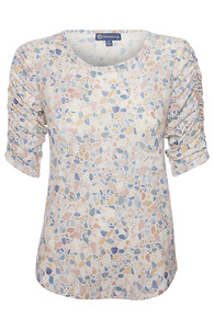 Democracy Ruched Sleeve Printed Tee Slide 1