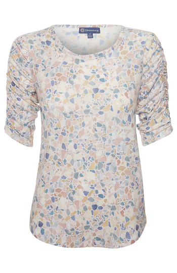 Democracy Ruched Sleeve Printed Tee Slide 1