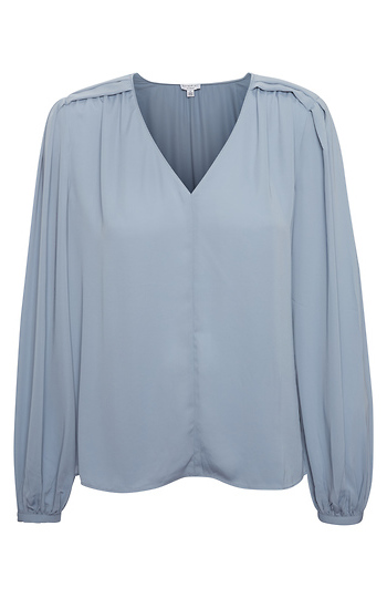 V-Neck Long Sleeve Blouse Slide 1