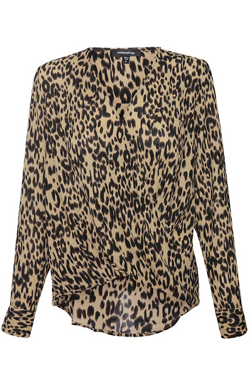 V-Neck Long Sleeve Blouse Slide 1