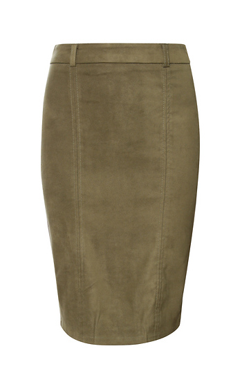 Suede Pencil Skirt Slide 1